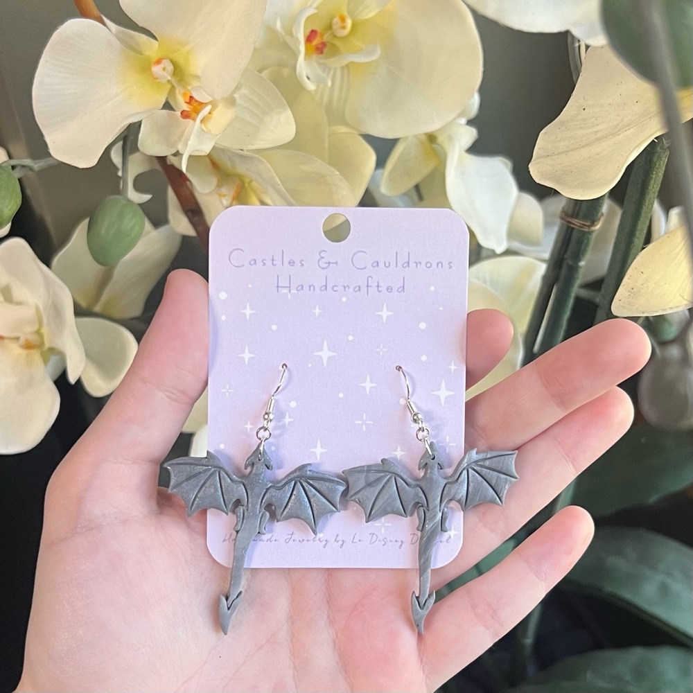 Handmade Dragon Earrings - Polymer Clay